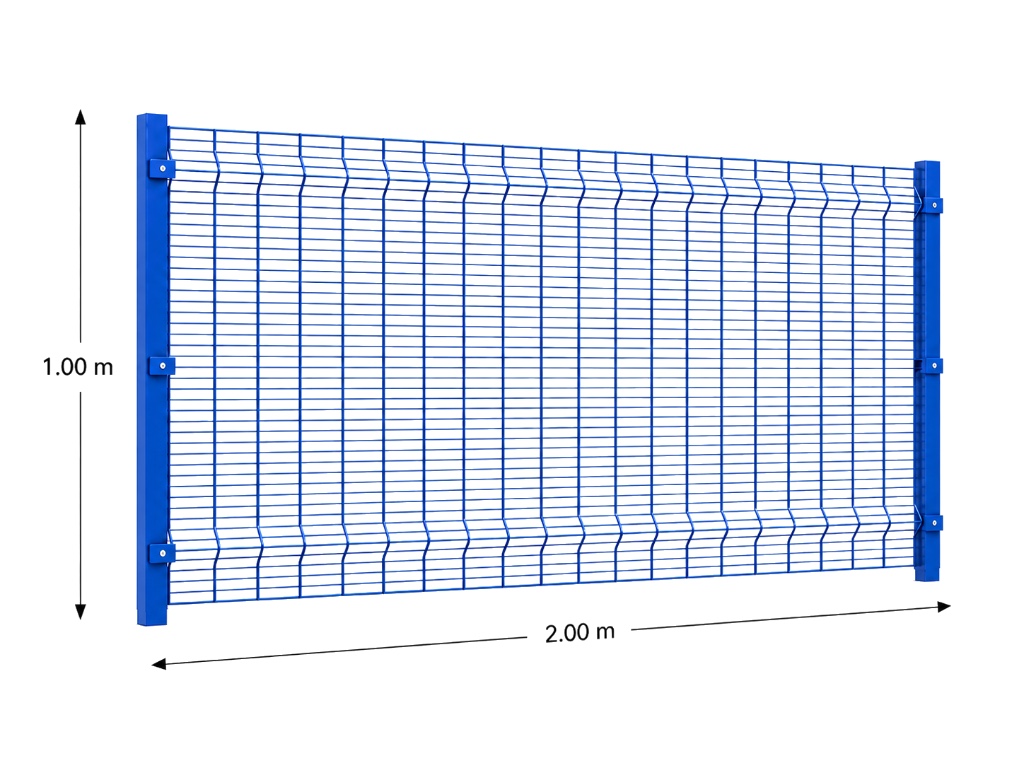 Kit Reja Antiescalable 1.0 × 2.0 m — Cuadrícula 1.2 × 7.5 cm — Con postes para fundir