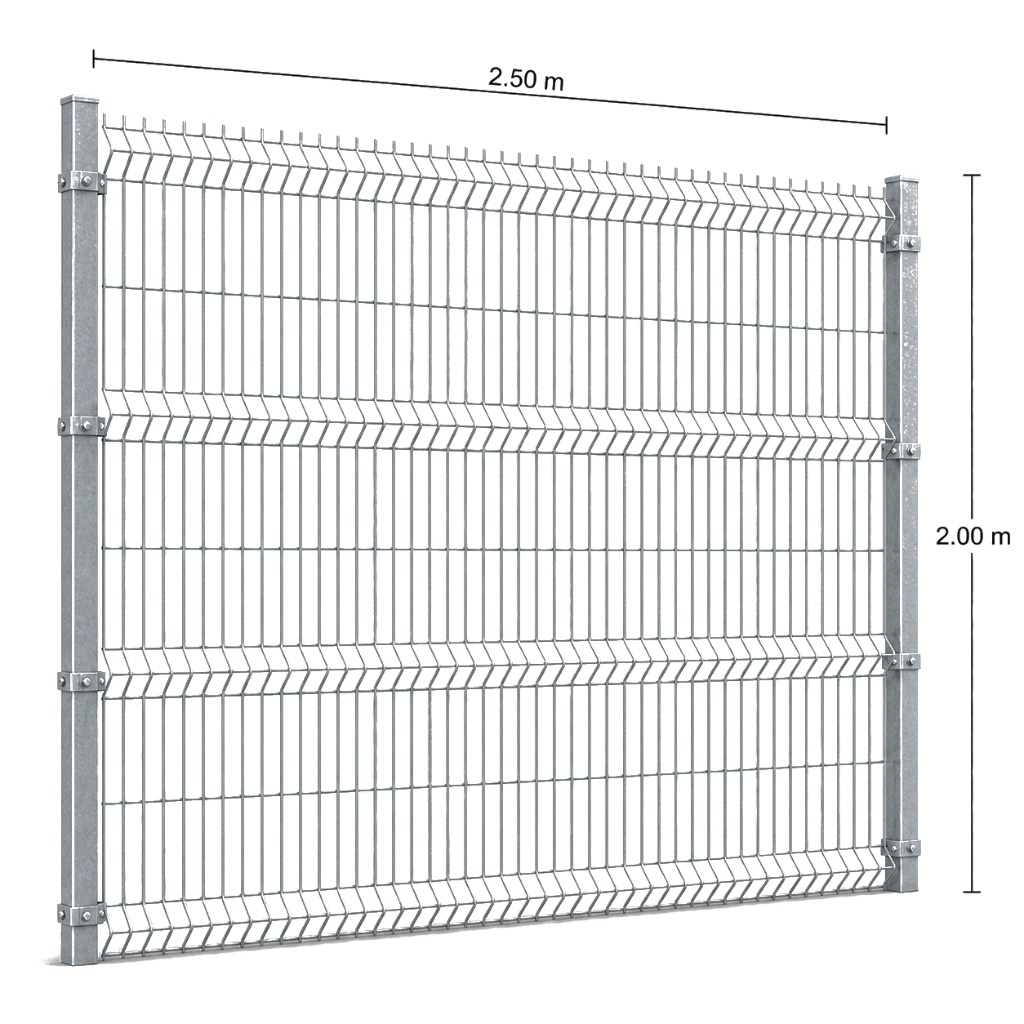 Kit Reja 3D 2.0 × 2.5 m — Galvanizado — Con postes para fundir