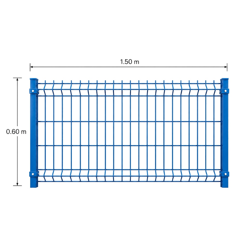 Kit Reja 3D 0.6 × 1.5 m — Con postes para fundir