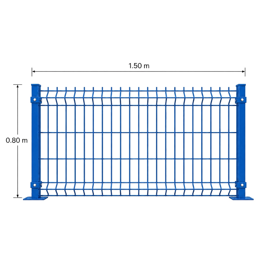 Kit Reja 3D 0.8 × 1.5 m — Con postes para fijación en concreto
