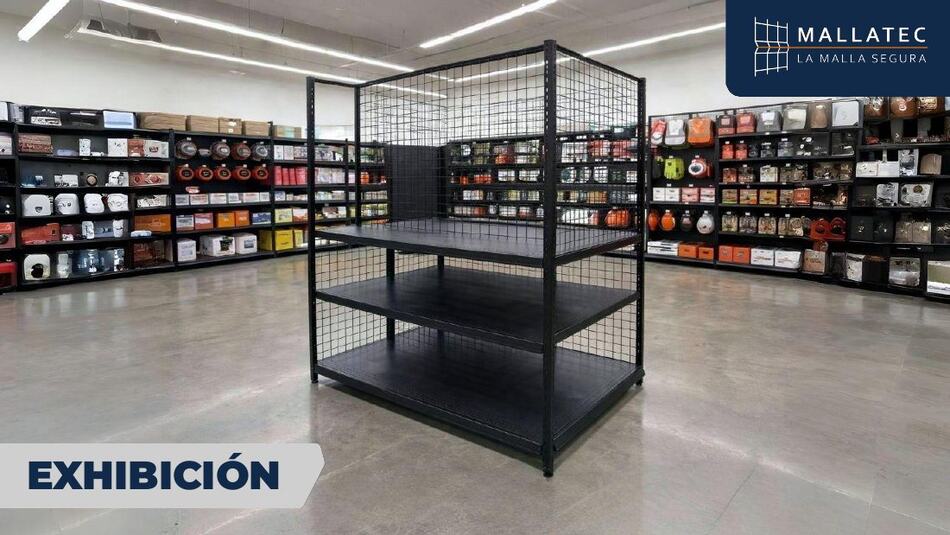Estantería metálica con malla