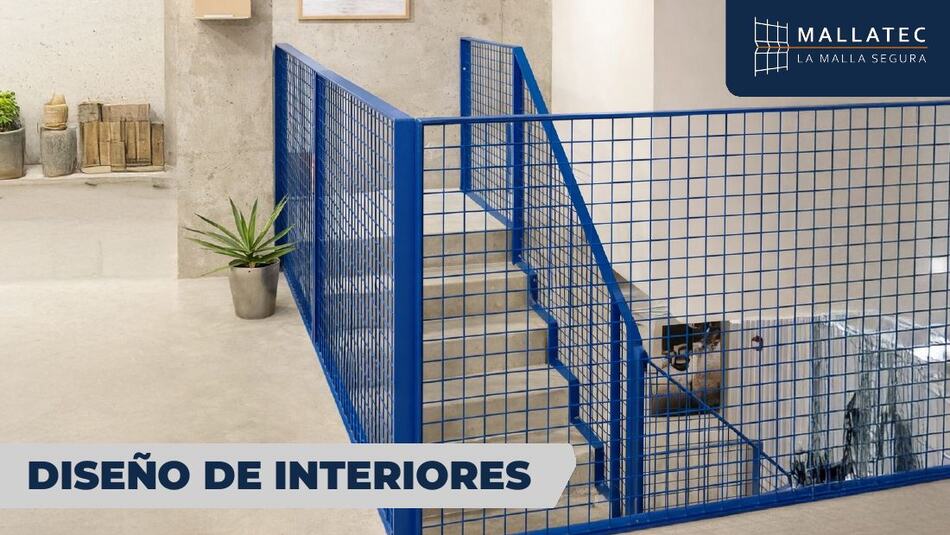 Baranda de malla en escalera